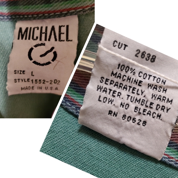 Vintage Denim Crop Striped Jacket Panels Button Down NWT Size L - Picture 15 of 16